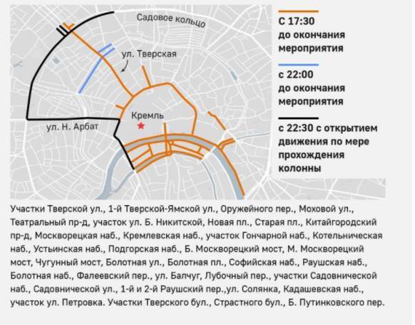 Карта перекрытия дорог 7 мая